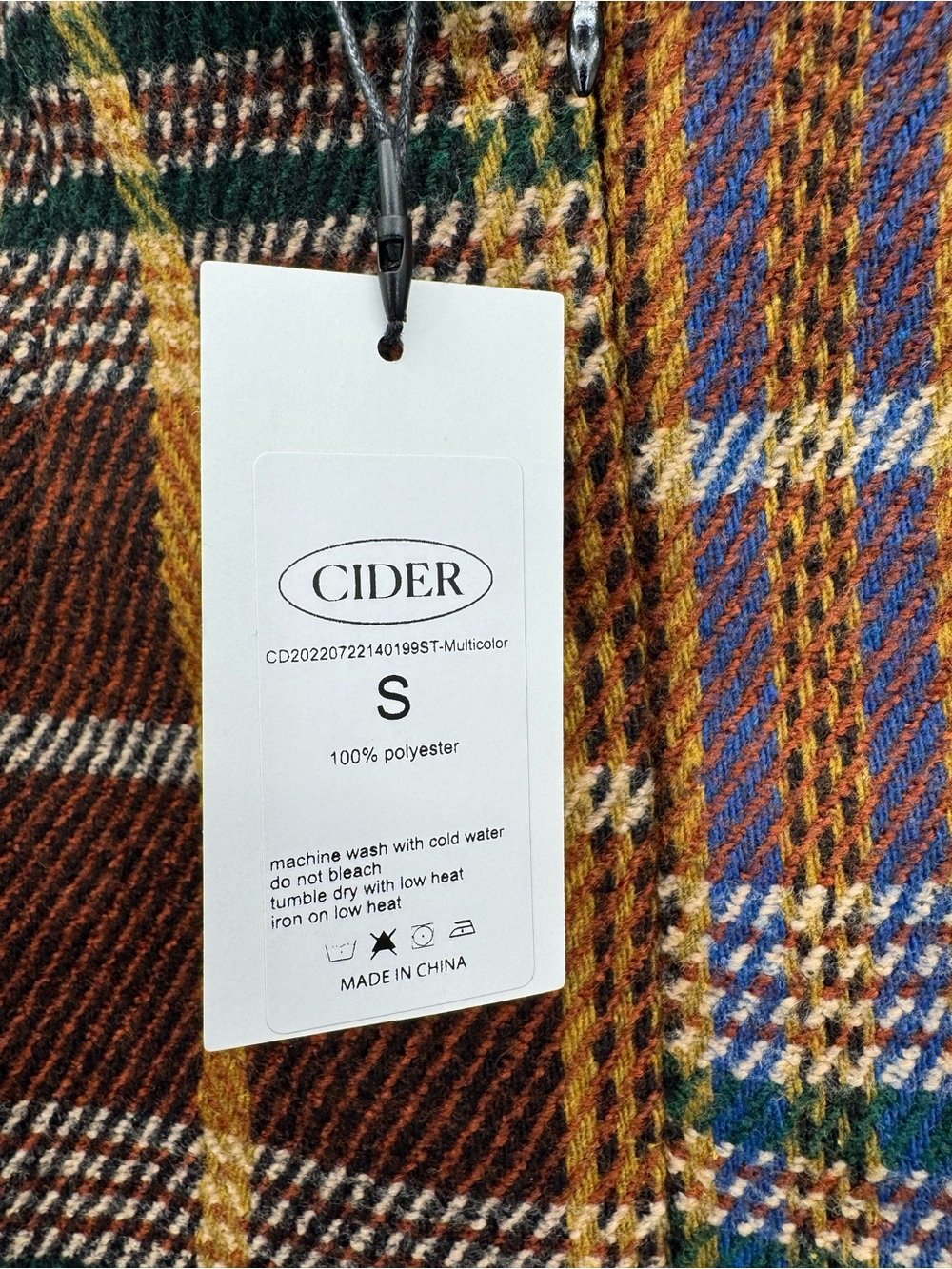 Cider Brown Plaid Tweed Mini Skirt Small (New with Tags) - Picture 3 of 3